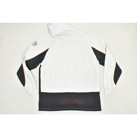 Vintage Harley-Davidson Men's White Hoodie Sweatshirt Regular Size L Stained - Picture 4 of 8